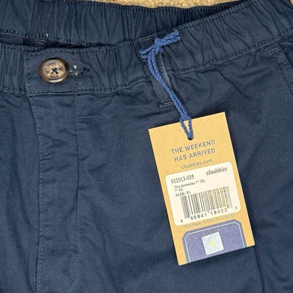 NWT Chubbies Men's The Armadas 7” Stretch Shorts Navy Blue Size XL - Picture 5 of 7
